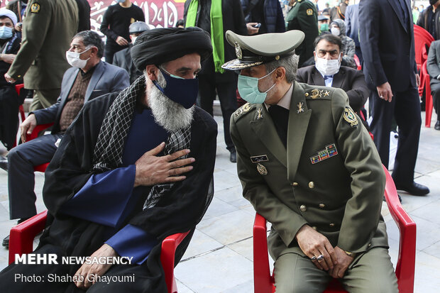 آیین خاکسپاری دانشمند شهید محسن فخری زاده