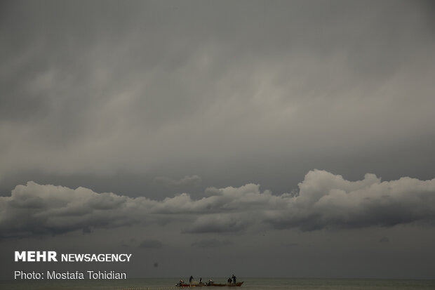 Traditional trawling on Caspian coast of Iran