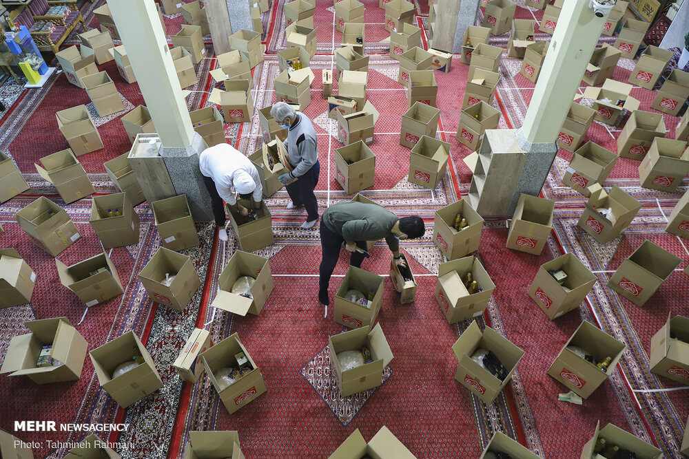 تہران میں مسجد صاحب الزمان (عج) میں امداد اور ہمدلی کے شاندار جلوے