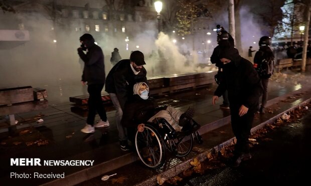درگیری پلیس پاریس با معترضان به قانون "امنیت جامع"