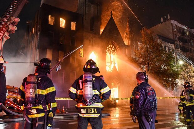 VIDEO: Historic New York church engulfed in flames