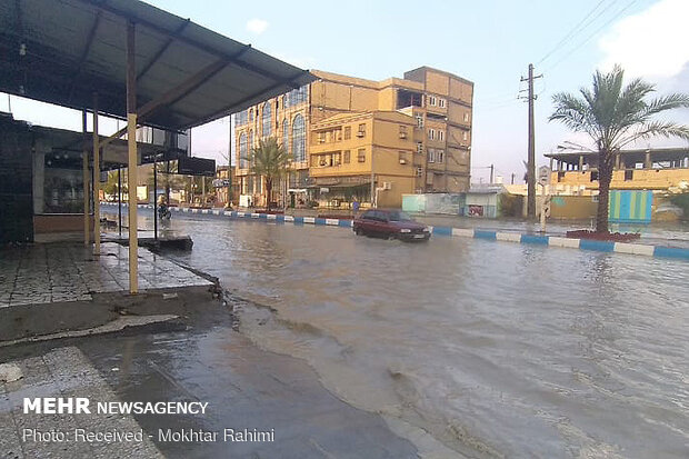 آب گرفتگی معابر شهر سیریک - هرمزگان