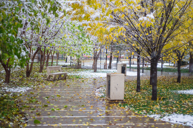 Autumn snow whitens Qazvin
