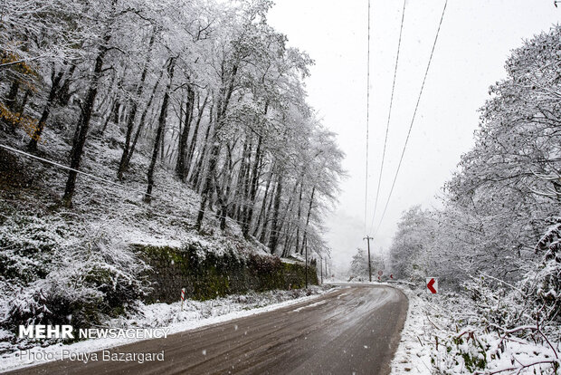 Charming scenery of autumn snow in Masuleh