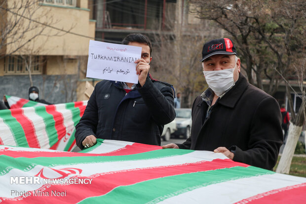 تجمع مردمی در محکومیت موضع اردوغان  در تبریز