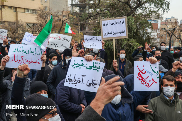 تجمع مردمی در محکومیت موضع اردوغان  در تبریز