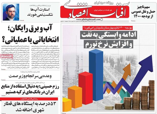 روزنامه‌های اقتصادی  شنبه ۲۹ آذر ۹۹