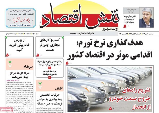 روزنامه‌های اقتصادی سه‌شنبه ۲ دی ۹۹