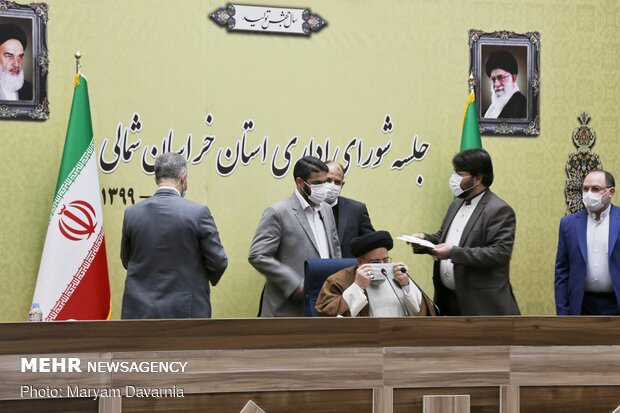 جلسه شورای اداری استان خراسان شمالی با حضور سید ابراهیم رئیسی رئیس قوه قضائیه