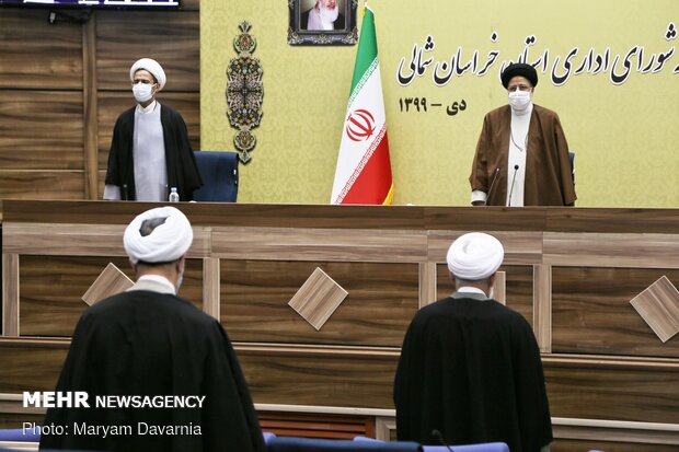 جلسه شورای اداری استان خراسان شمالی با حضور سید ابراهیم رئیسی رئیس قوه قضائیه