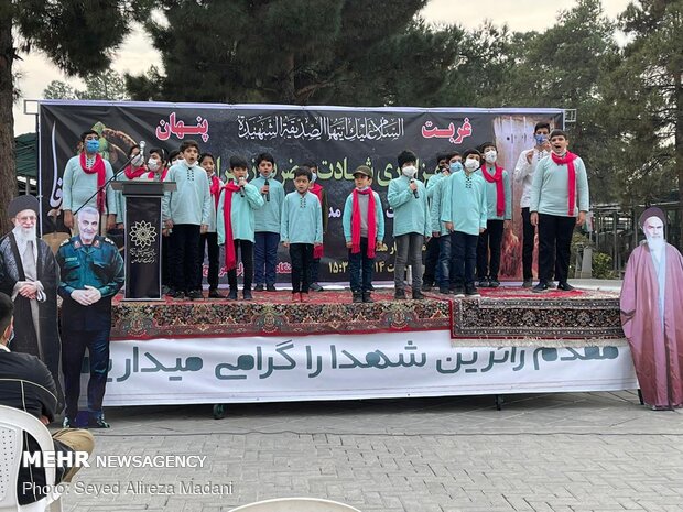 عزاداری ایام فاطمیه و سالگرد شهادت حاج قاسم سلیمانی در بهشت زهرا (س) تهران