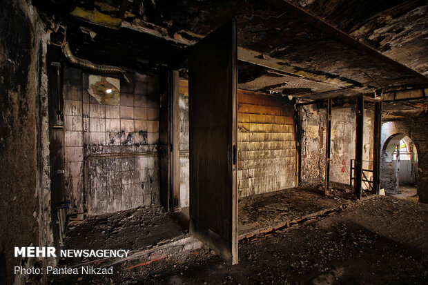 وضعیت میدان تاریخی حسن آباد پس از آتش سوزی