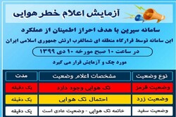 اعلام خطر هوایی آزمایشی روز چهارشنبه در ارومیه