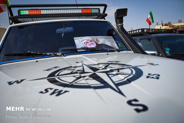 Vehicle parade on martyr Soleimani's 1st anniv. in Shiraz