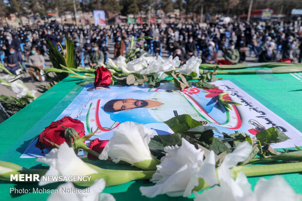 تشییع شهید مدافع وطن سعید بنی اسدی در بیرجند