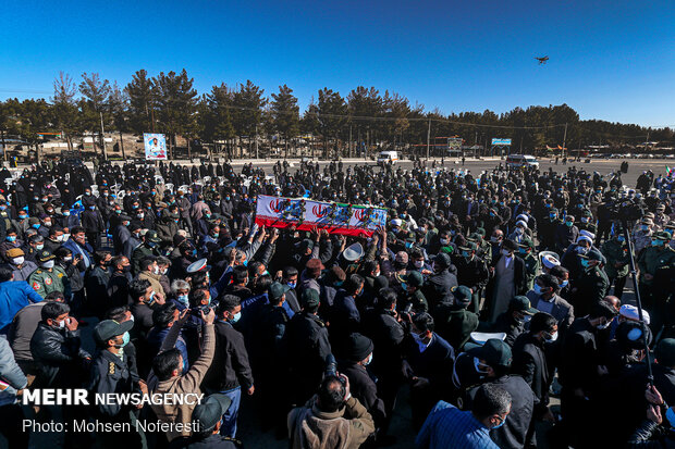 تشییع شهید مدافع وطن سعید بنی اسدی در بیرجند