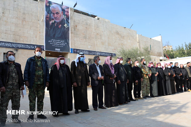 مراسم بزرگداشت سرداران شهید حاج قاسم و ابومهدی در شهر حلب