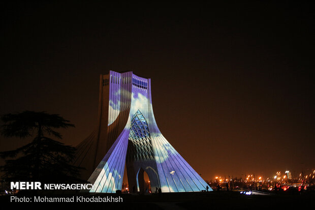 Video mapping on memorial of victims of Ukrainian plane