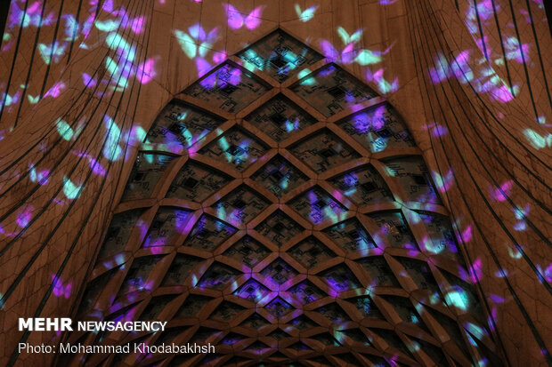 Video mapping on memorial of victims of Ukrainian plane