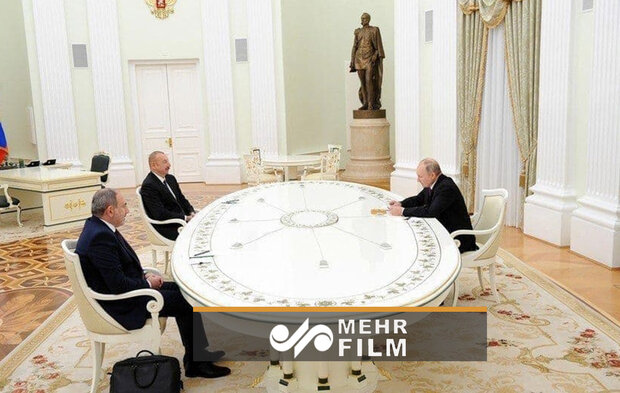 نشست پوتین با سران ارمنستان و جمهوری آذربایجان