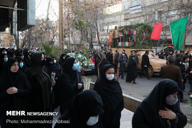مراسم تشییع پیکر دو شهید گمنام در وحیدیه تهران