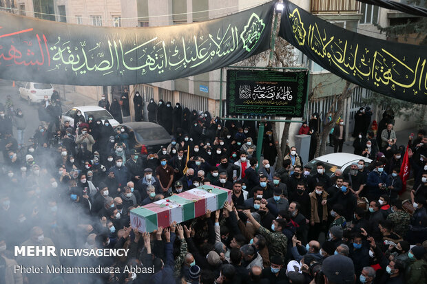 مراسم تشییع پیکر دو شهید گمنام در وحیدیه تهران