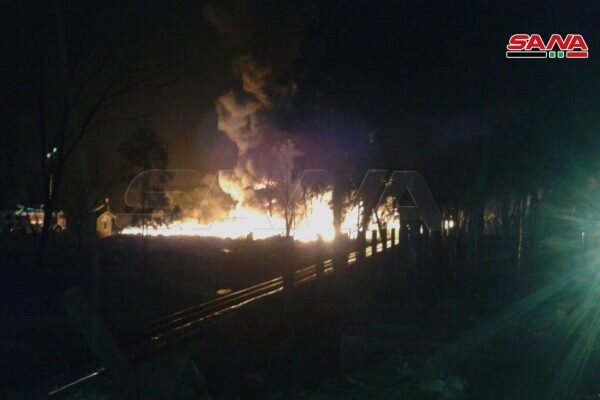 انفجار و آتش سوزی در تأسیسات نفت و گاز در حمص سوریه