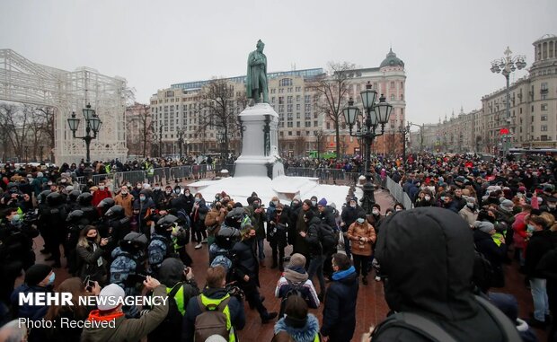 تظاهرات حامیان ناوالنی در چندین شهر روسیه