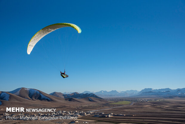 Paragliding above Iran sky