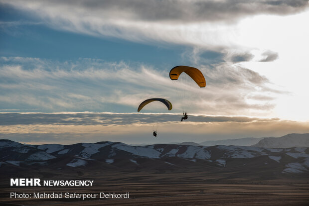 Paragliding above Iran sky