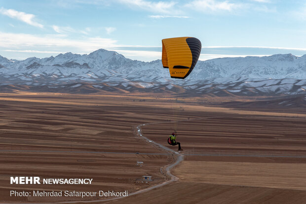 Paragliding above Iran sky