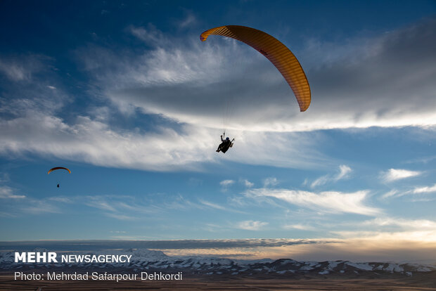 Paragliding above Iran sky