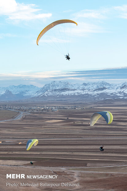 Paragliding above Iran sky