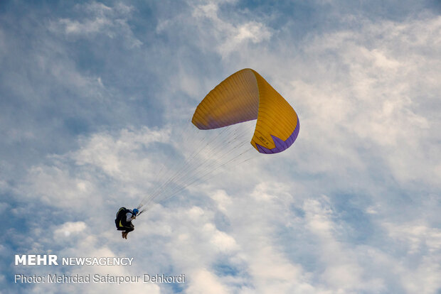 Paragliding above Iran sky