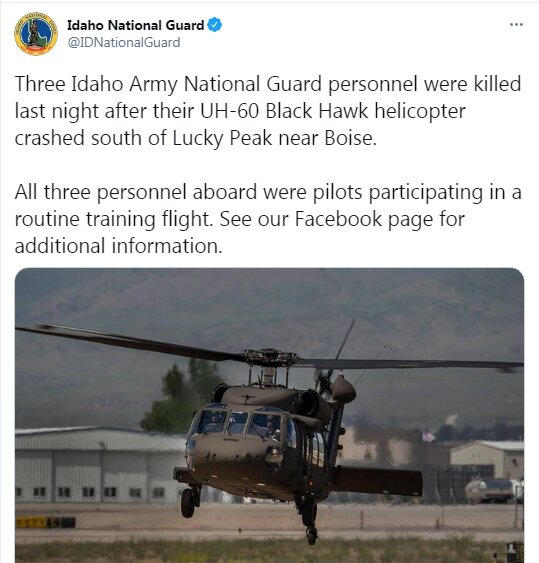 بالگرد نظامی آمریکا سقوط کرد/ هر ۳ خلبان کشته شدند