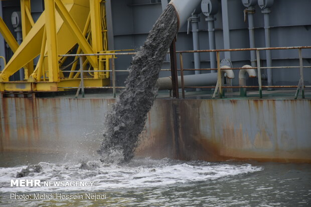 Dredging operation in Astara port
