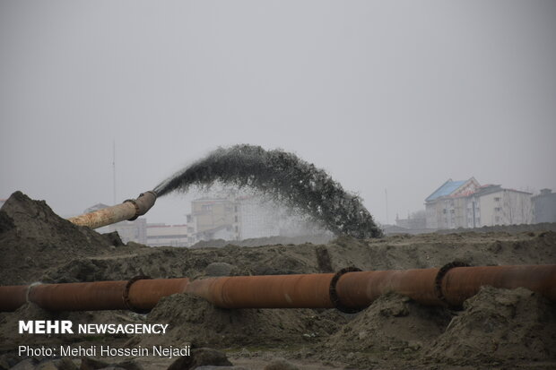 Dredging operation in Astara port
