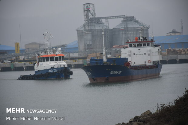 Dredging operation in Astara port
