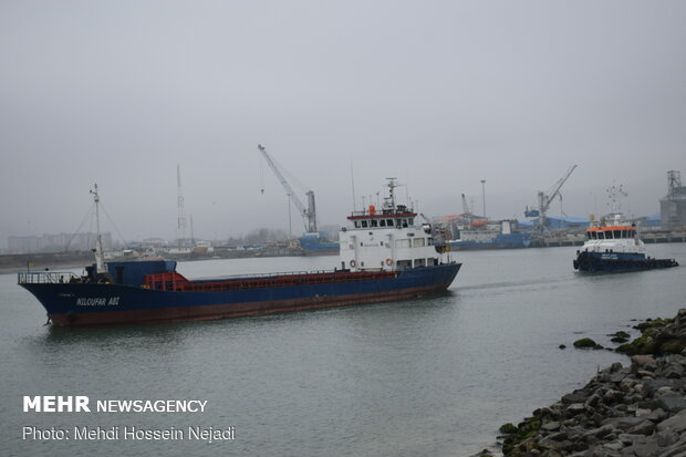 Dredging operation in Astara port
