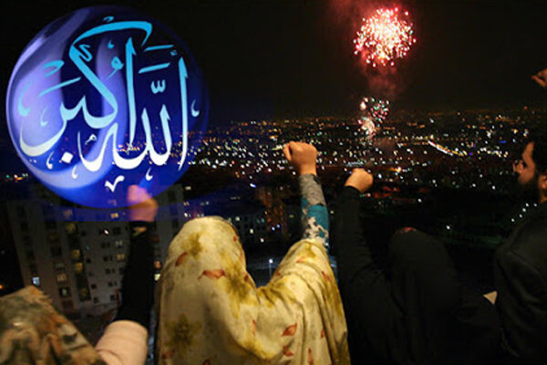شب انقلاب/ ایران، اللہ اکبر کی صداؤں سے گونج اٹھا