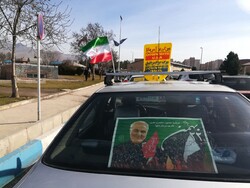 آغاز راهپیمایی خودرویی مردم قزوین در سالروز پیروزی انقلاب اسلامی