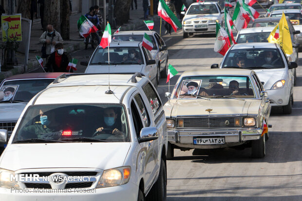 راهپمایی خودرویی ۲۲ بهمن در گرگان