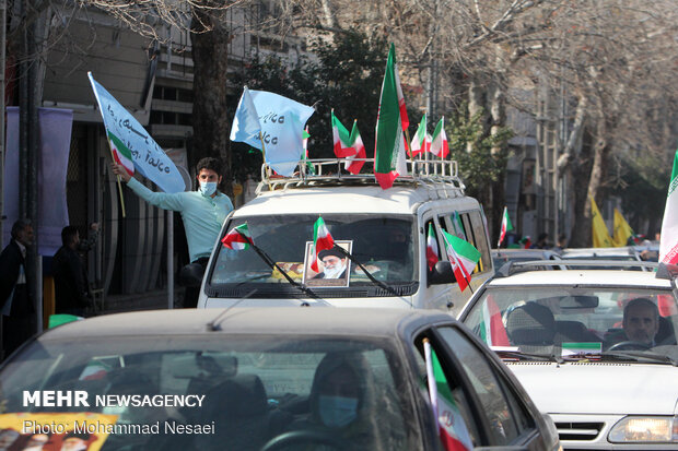 راهپمایی خودرویی ۲۲ بهمن در گرگان