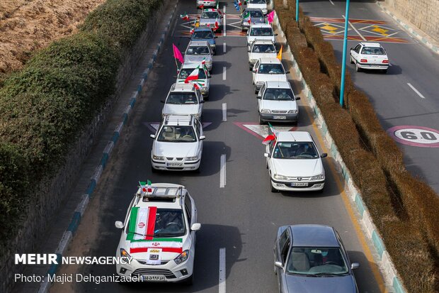 راهپیمایی موتوری 22 بهمن در یزد