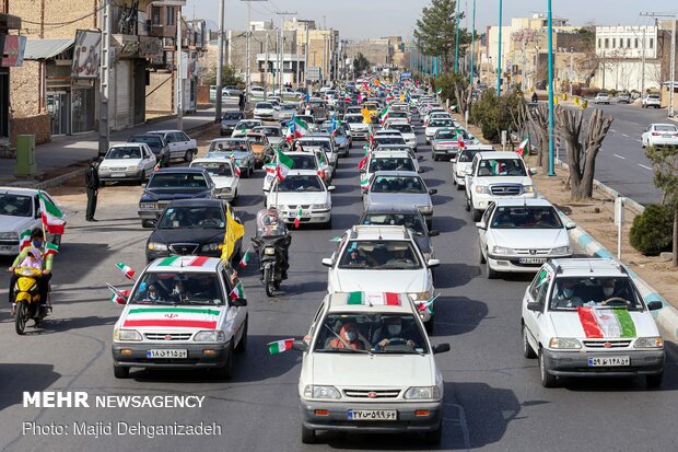 راهپیمایی موتوری 22 بهمن در یزد