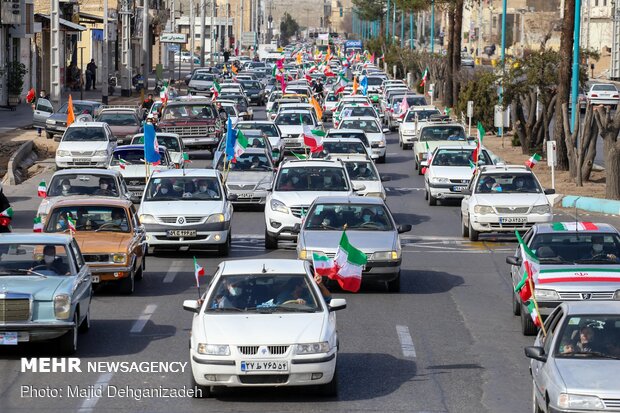 راهپیمایی موتوری 22 بهمن در یزد