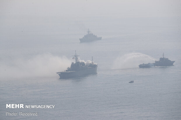 Iranian, Russian forces conduct firefighting operations 