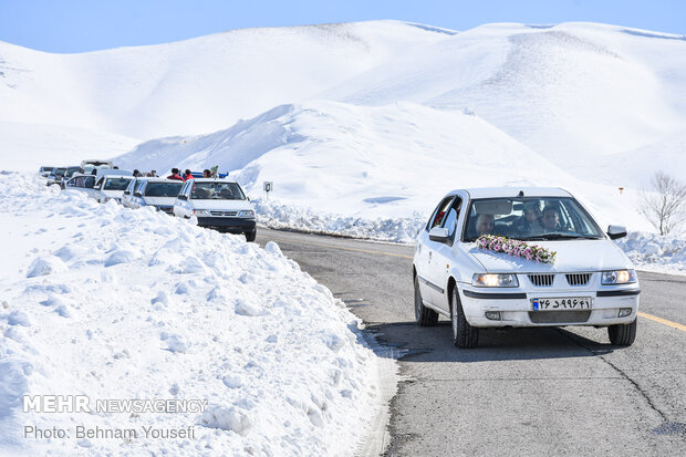 Heavy snow blankets Sarband's nature
