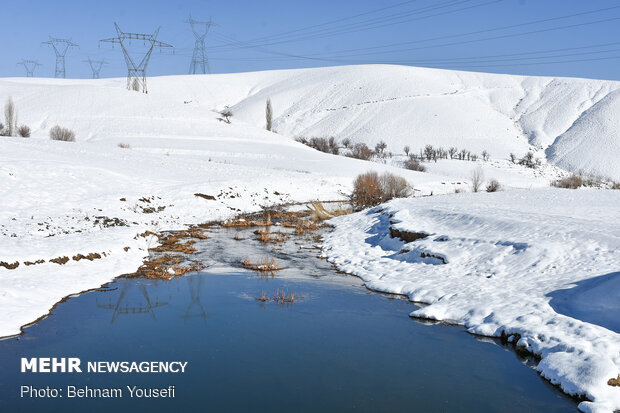 Heavy snow blankets Sarband's nature
