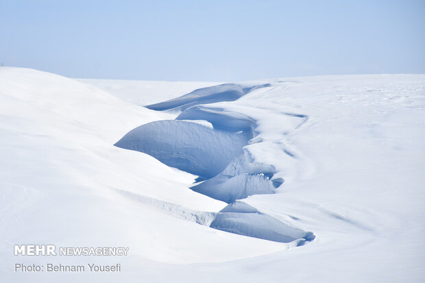 Heavy snow blankets Sarband's nature
